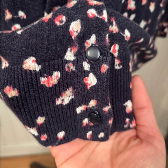 LOFT Navy and Pink Floral Cardigan - Picture 7 of 9
